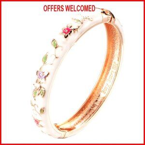 Alloy Enameled Hinged Bangle Bracelet Vintage Cloisonne Jewelry
